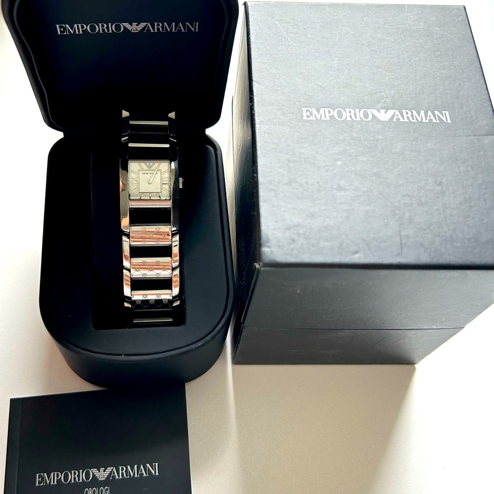 Authentic silver and white Emporio Armani Watch for small wrist.